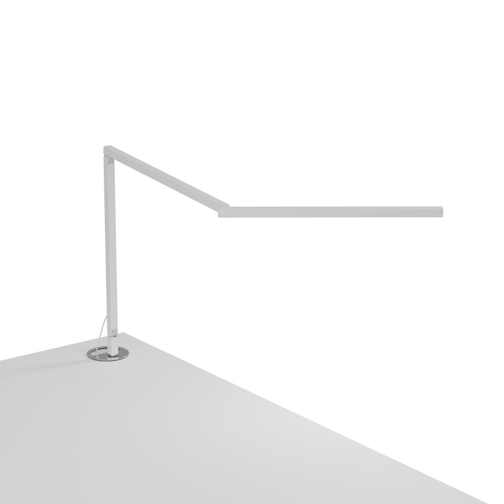 Z-Bar Mini Desk Lamp Gen 4 (Warm Light; Matte White) with Grommet Mount